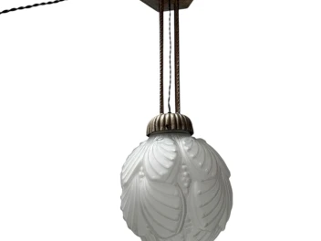 Art Deco Muller Frères Luneville Style Pendant Light, 1930s